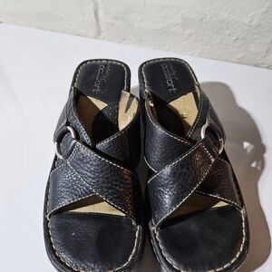 Strictly Comfort black wedge sandals